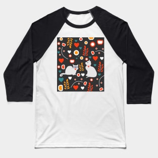 Valentine decor with cats Baseball T-Shirt